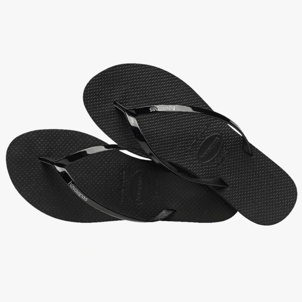 HAVAIANAS Women's You Metallic Flip Flops - Black - Picture 2 of 5